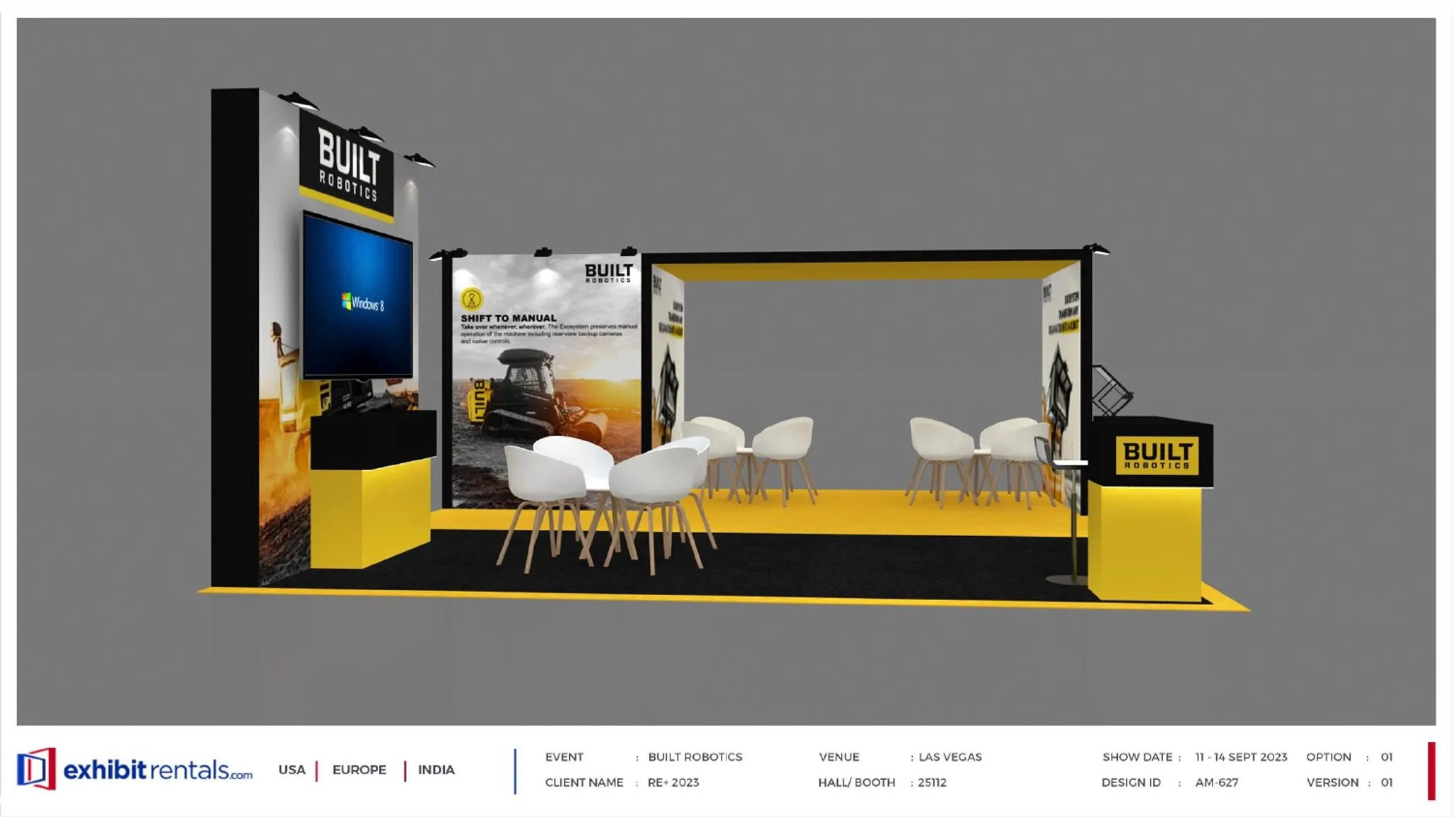 20x20 Island booth design by Exhibit-Rentals